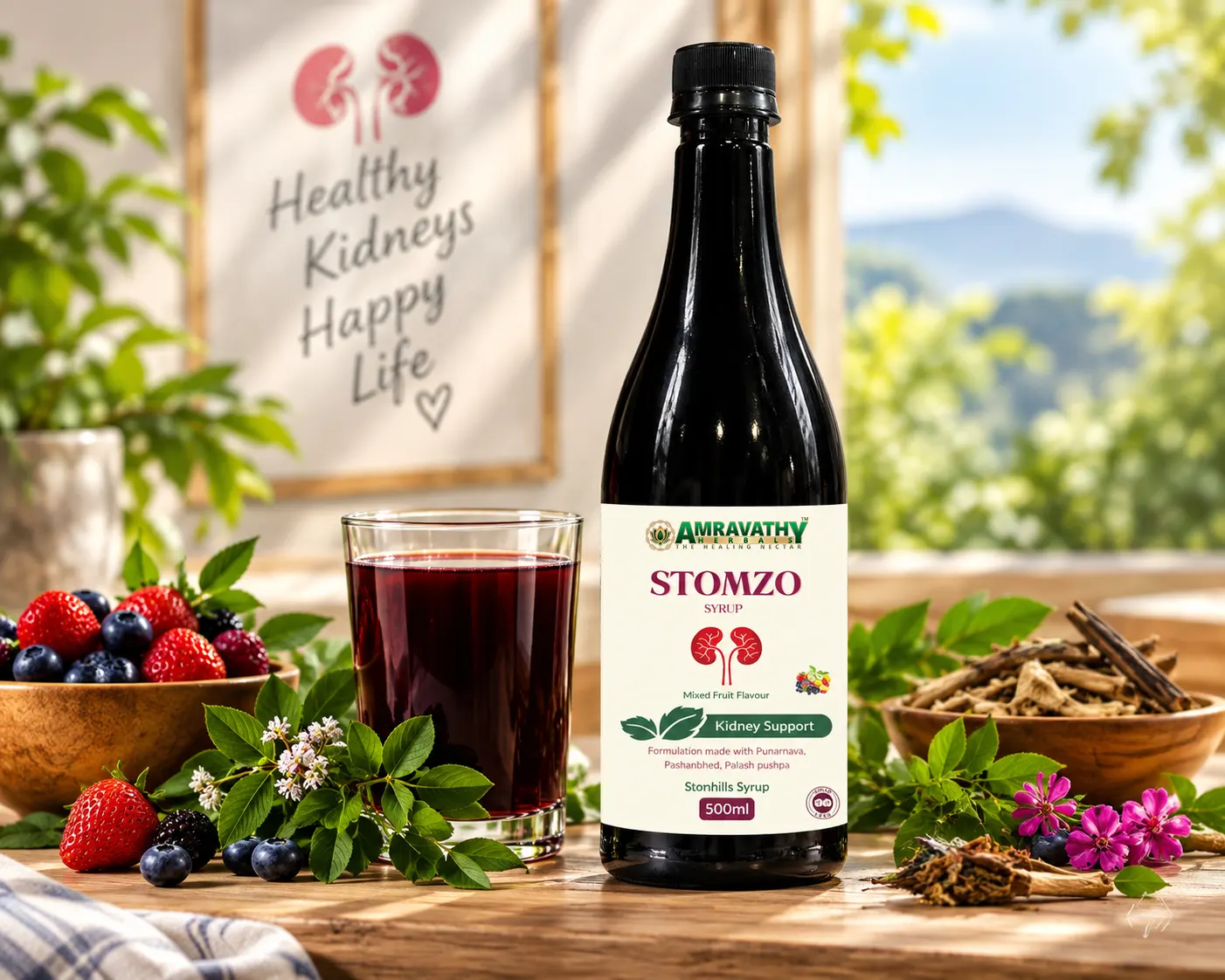 Stomzo Kidney Support Syrup – Herbal Diuretic Syrup for Urinary Health