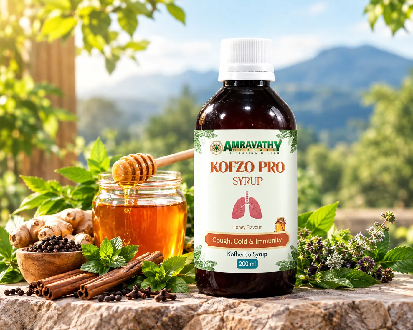 Kofzo Pro Ayurvedic Cough Syrup for Cough, Cold & Immunity Support