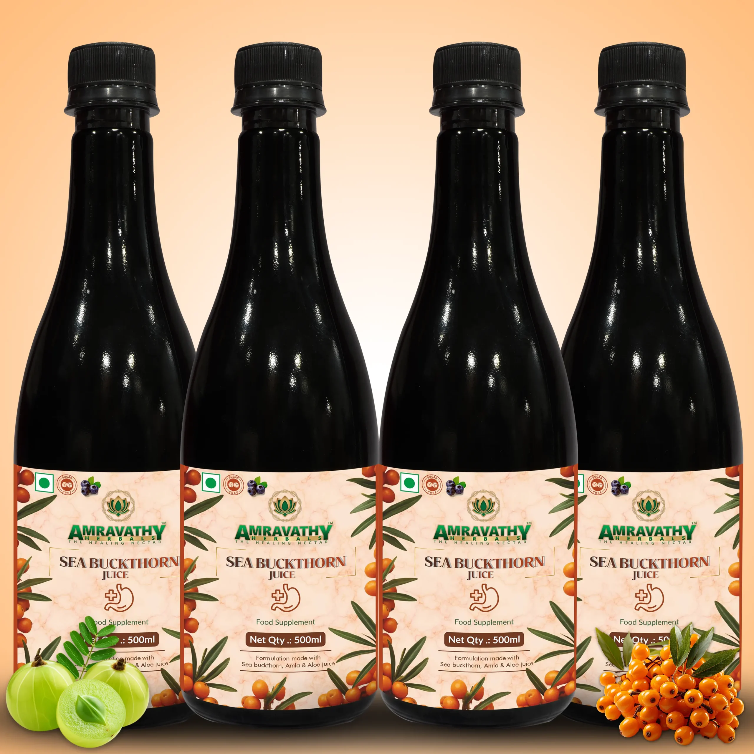 Sea Buckthorn Juice with Amla, Aloe Vera, Ashwagandha & Turmeric – Immunity Booster
