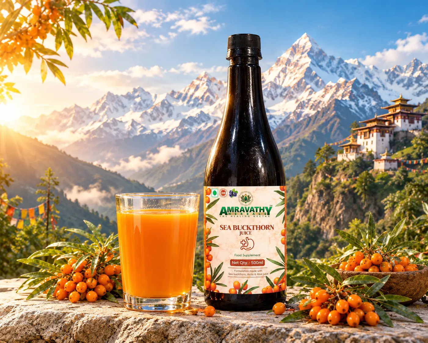 Sea Buckthorn Juice with Amla, Aloe Vera, Ashwagandha & Turmeric – Immunity Booster