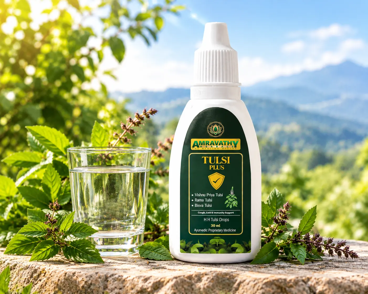 Tulsi Plus Drops | Ayurvedic Immunity Support for Cough, Cold & Respiratory Wellness (30 ml)