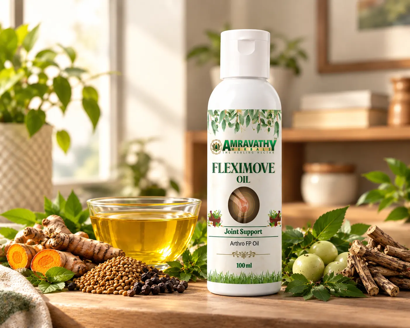 Fleximove Oil for Joint Pain Relief | Ayurvedic Joint Support Oil for Arthritis & Muscle Pain (100ml)