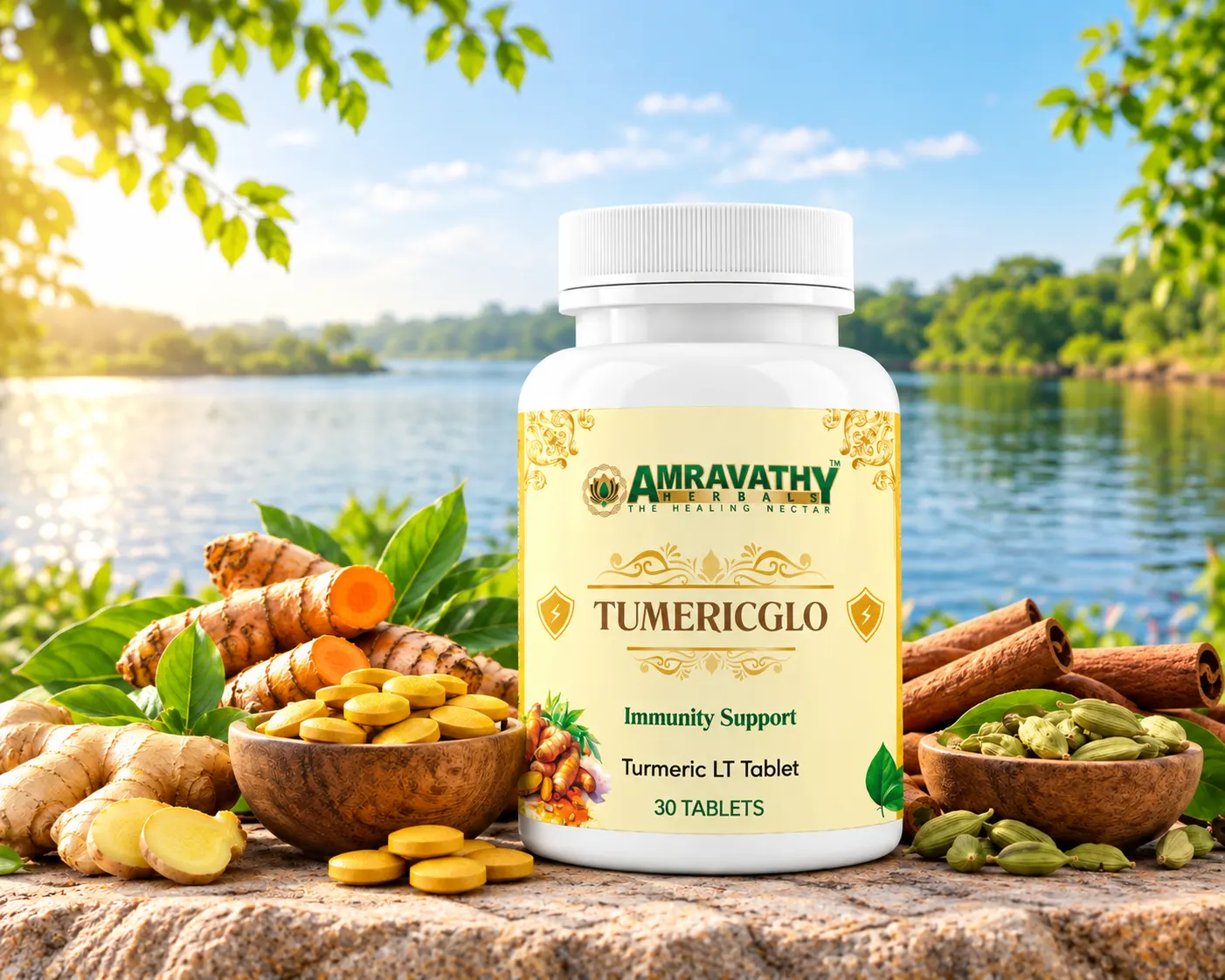 Tumericglo Turmeric Immunity Tablet  | Turmeric & Herbal Anti-Inflammatory Supplement (30 Tablets)